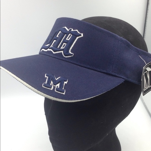 Accessories - Embroidered M Visor Navy Blue